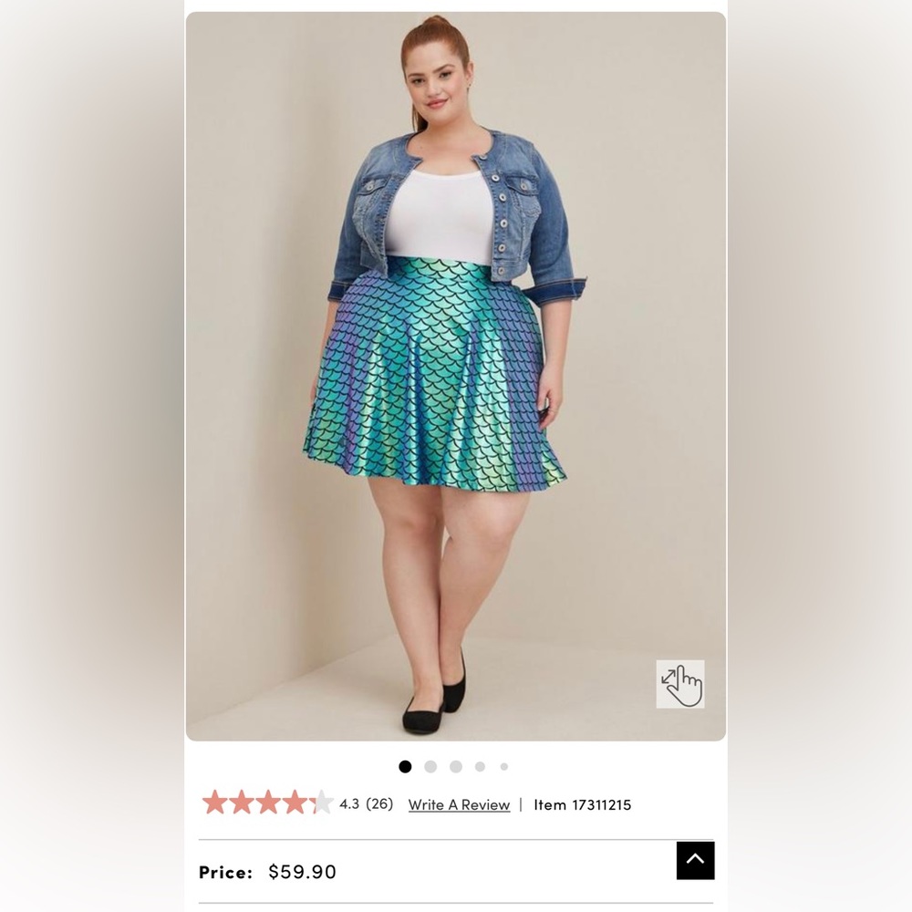 Disney The Little Mermaid Skater Skirt- Torrid Size 2